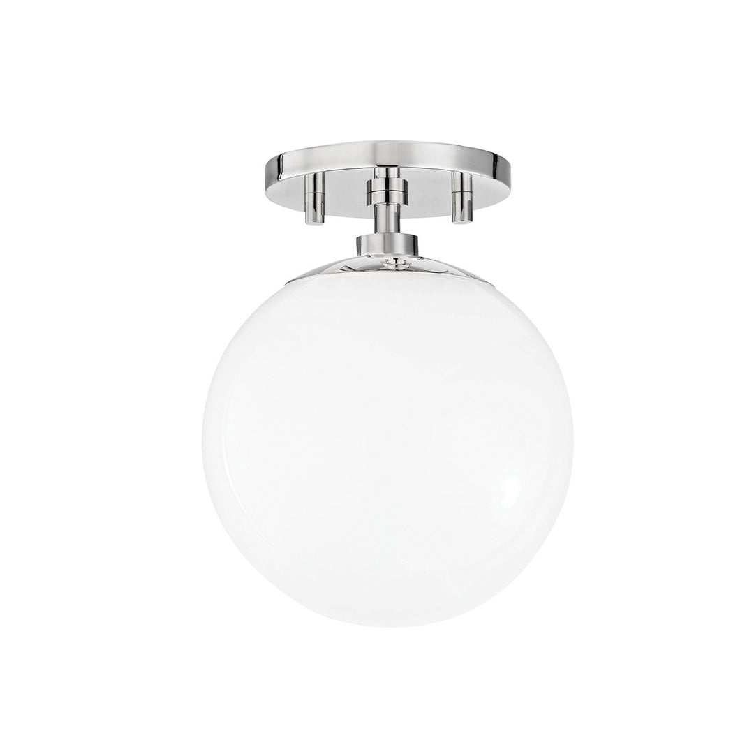 Stella One Light Semi Flush Mount in Polished Nickel - available from The Lighting Shoppe, trusted by Canadian homeowners