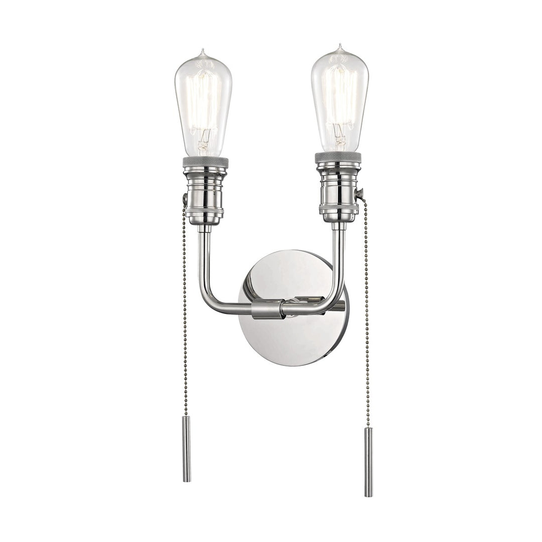 Lexi Two Light Wall Sconce in Polished Nickel - available from The Lighting Shoppe, trusted by Canadian homeowners