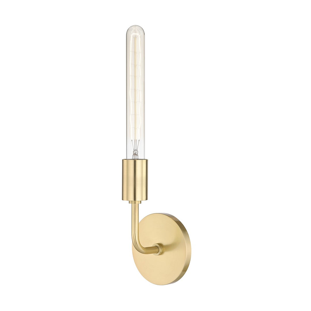Ava One Light Wall Sconce in Aged Brass - available from The Lighting Shoppe, trusted by Canadian homeowners