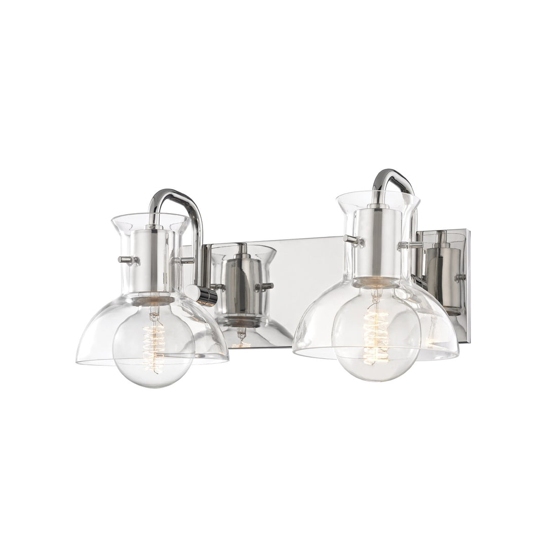 Riley Two Light Bath and Vanity in Polished Nickel - available from The Lighting Shoppe, trusted by Canadian homeowners