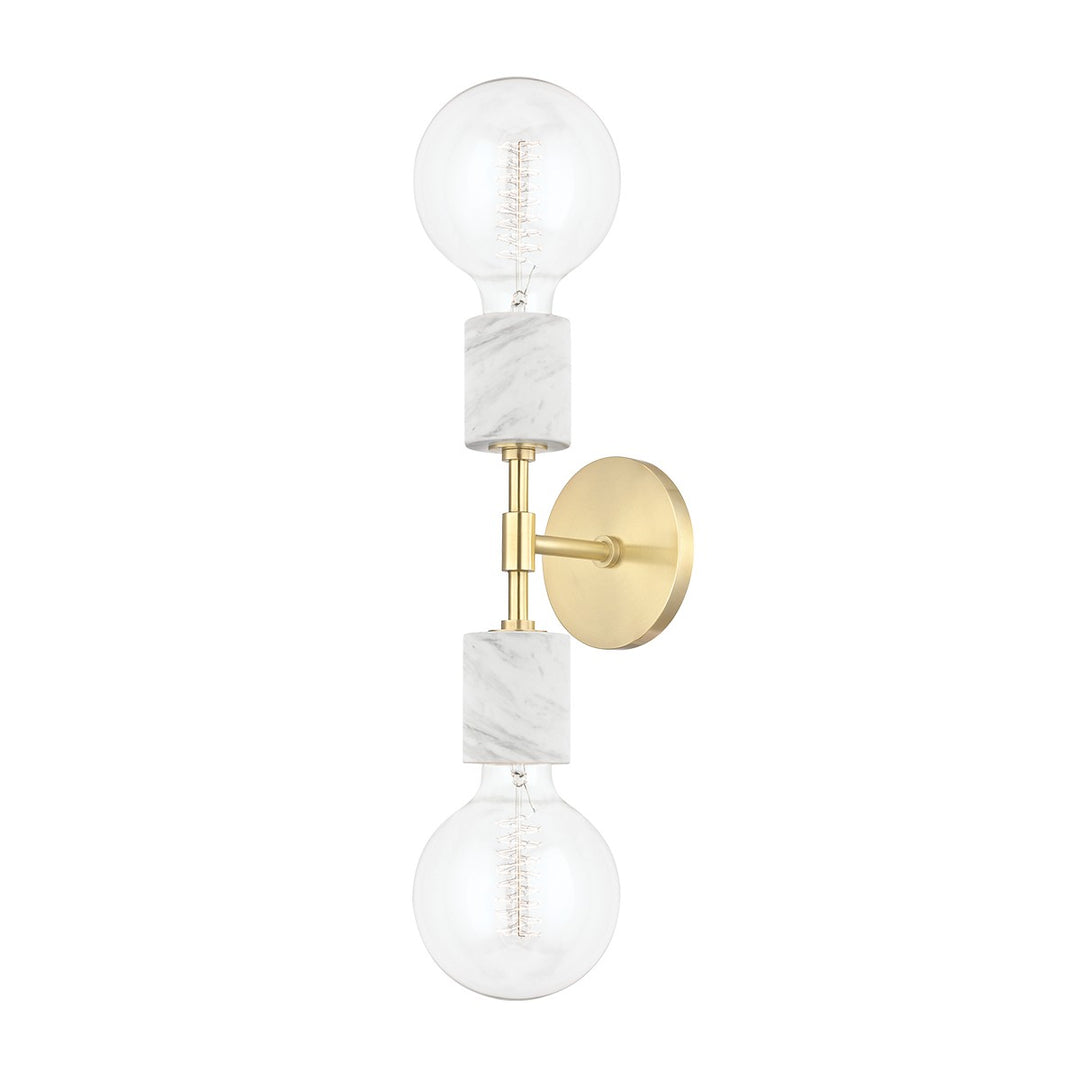 Asime Two Light Wall Sconce in Aged Brass - available from The Lighting Shoppe, trusted by Canadian homeowners