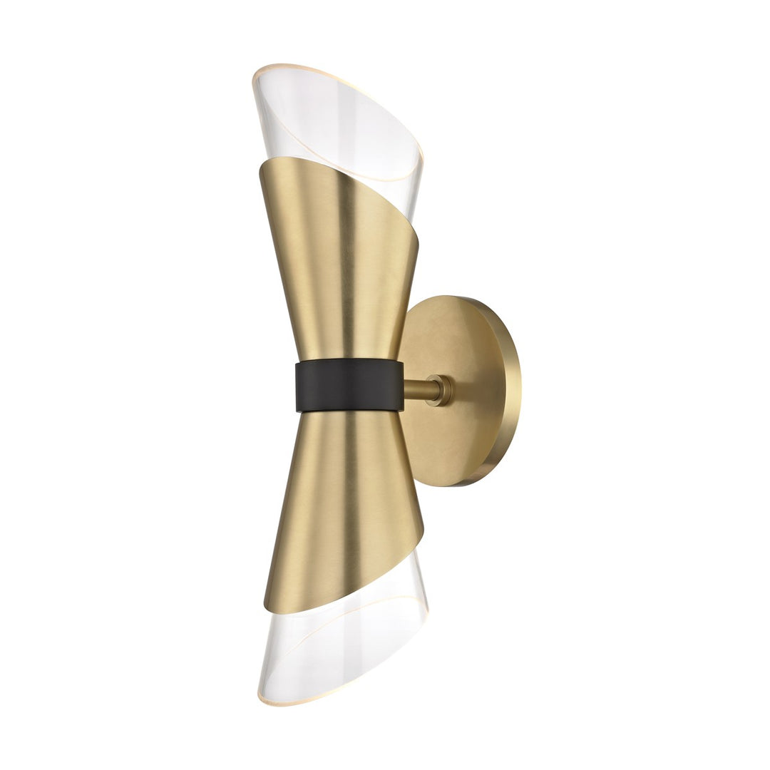 Angie LED Wall Sconce in Aged Brass/Black - available from The Lighting Shoppe, trusted by Canadian homeowners