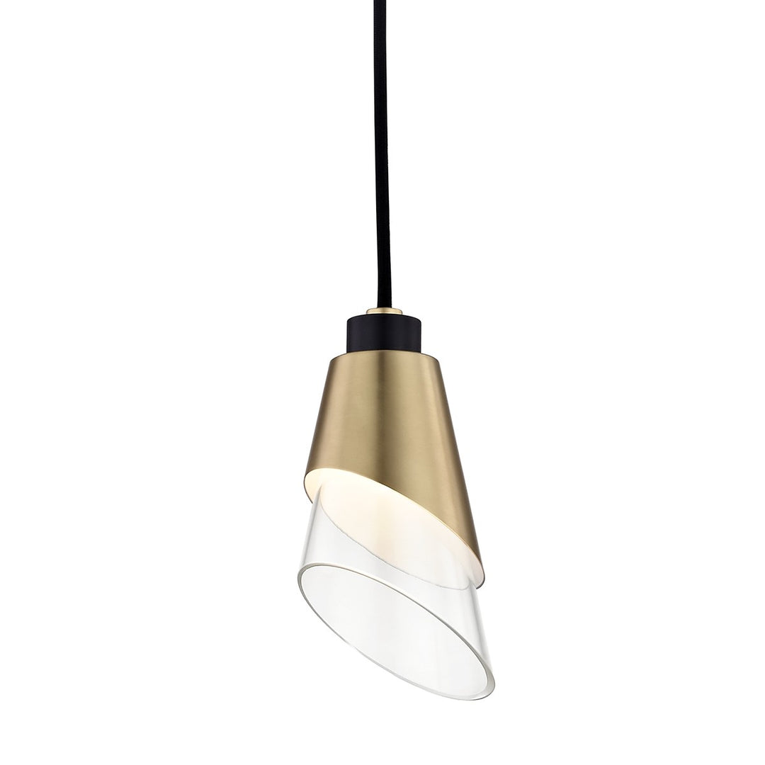 Angie LED Pendant in Aged Brass/Black - available from The Lighting Shoppe, trusted by Canadian homeowners