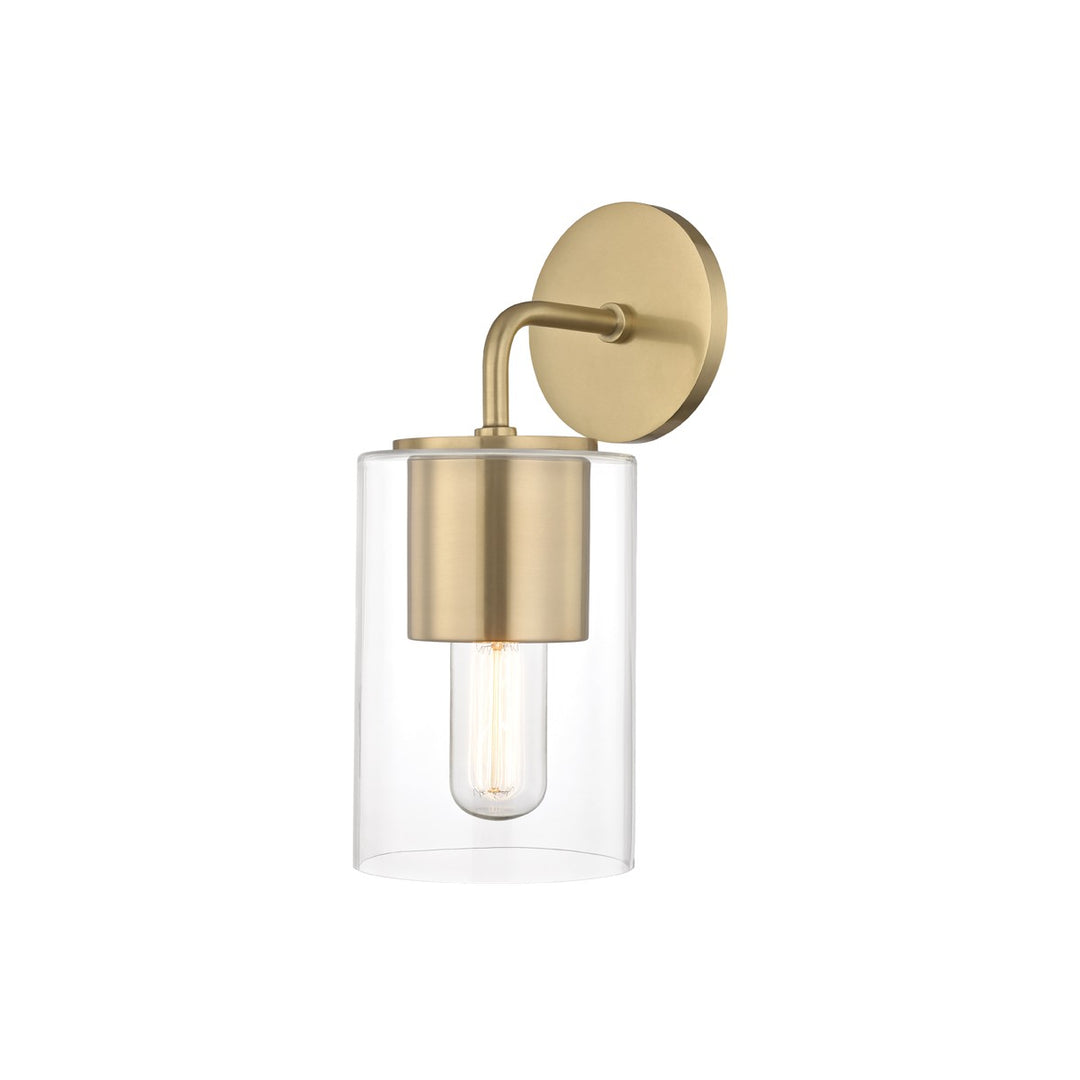Lula One Light Wall Sconce in Aged Brass - available from The Lighting Shoppe, trusted by Canadian homeowners