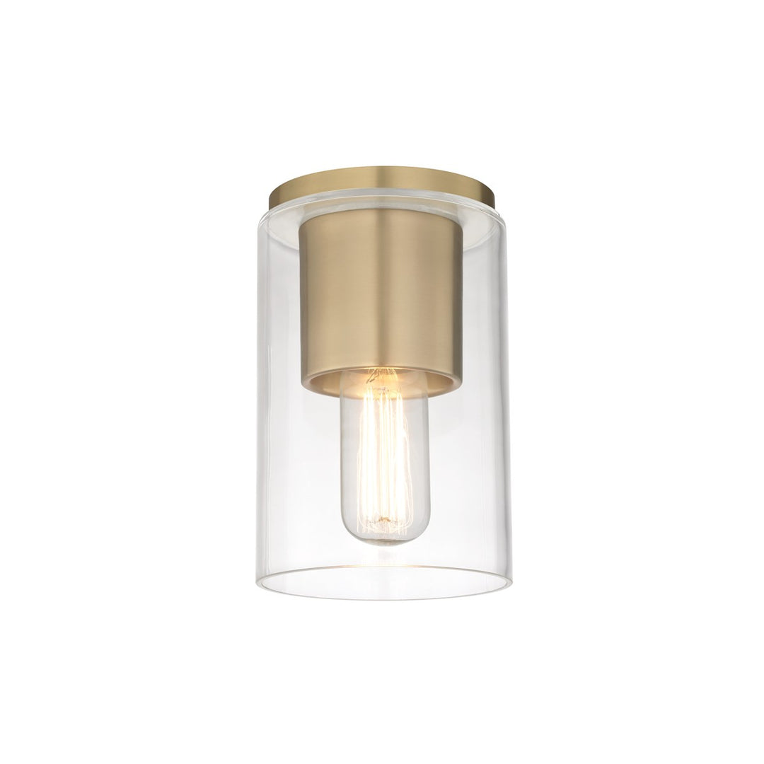 Lula One Light Flush Mount in Aged Brass - available from The Lighting Shoppe, trusted by Canadian homeowners