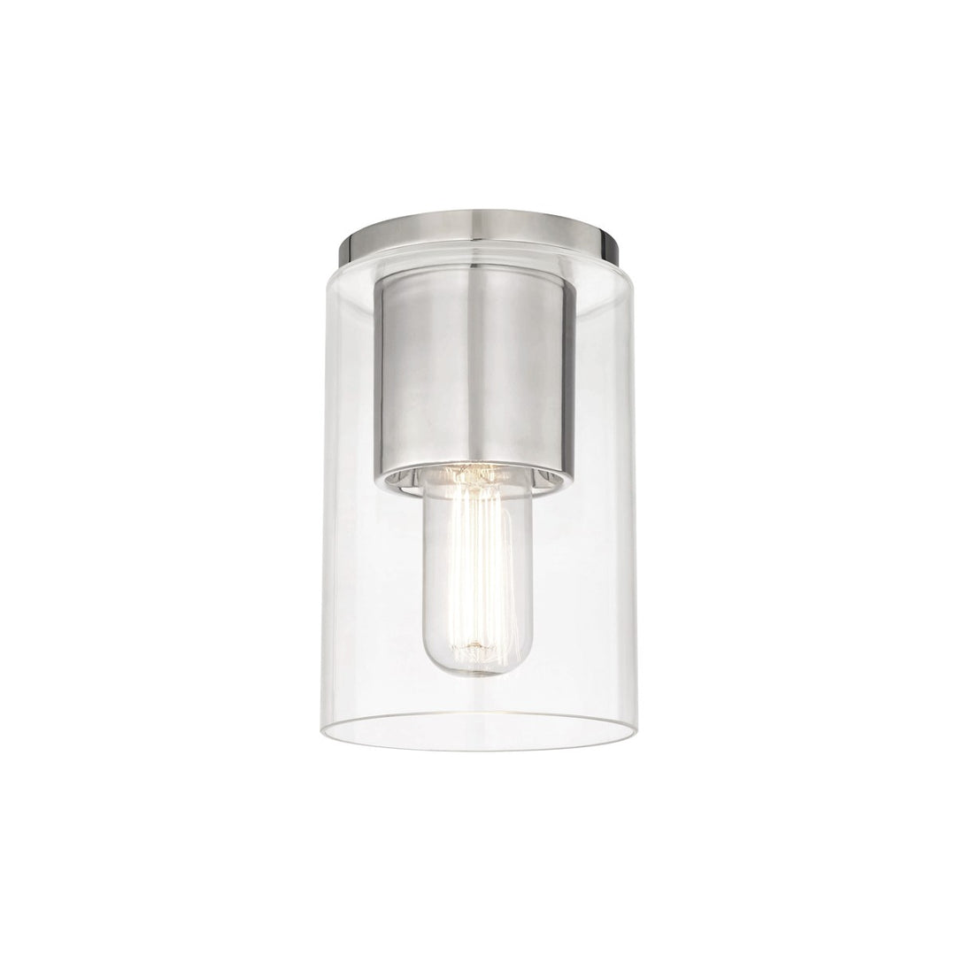 Lula One Light Flush Mount in Polished Nickel - available from The Lighting Shoppe, trusted by Canadian homeowners