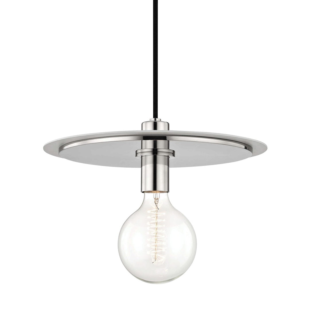 Milo One Light Pendant in Polished Nickel/White - available from The Lighting Shoppe, trusted by Canadian homeowners