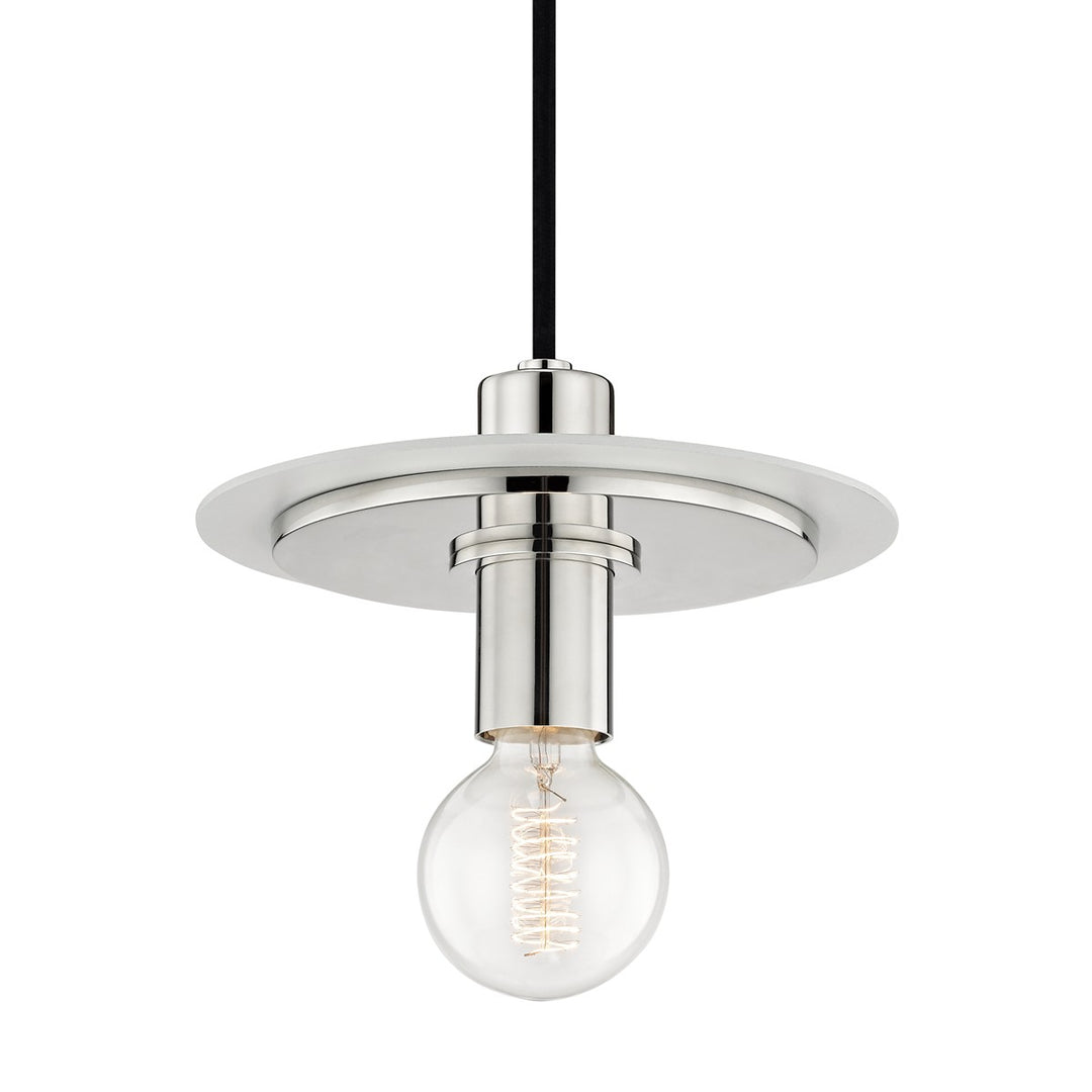 Milo One Light Pendant in Polished Nickel/White - available from The Lighting Shoppe, trusted by Canadian homeowners