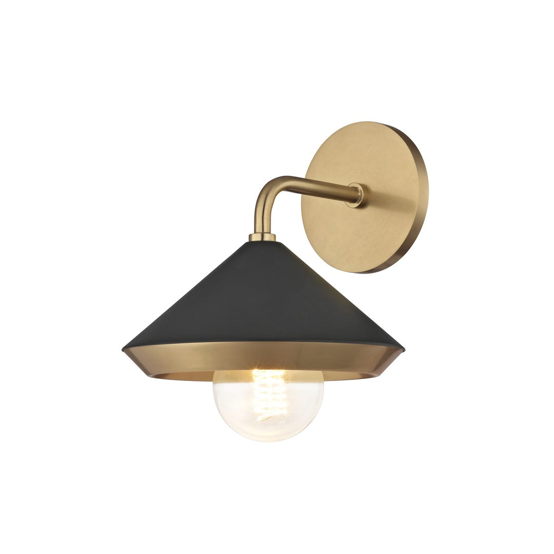 Marnie One Light Wall Sconce in Aged Brass/Black - available from The Lighting Shoppe, trusted by Canadian homeowners