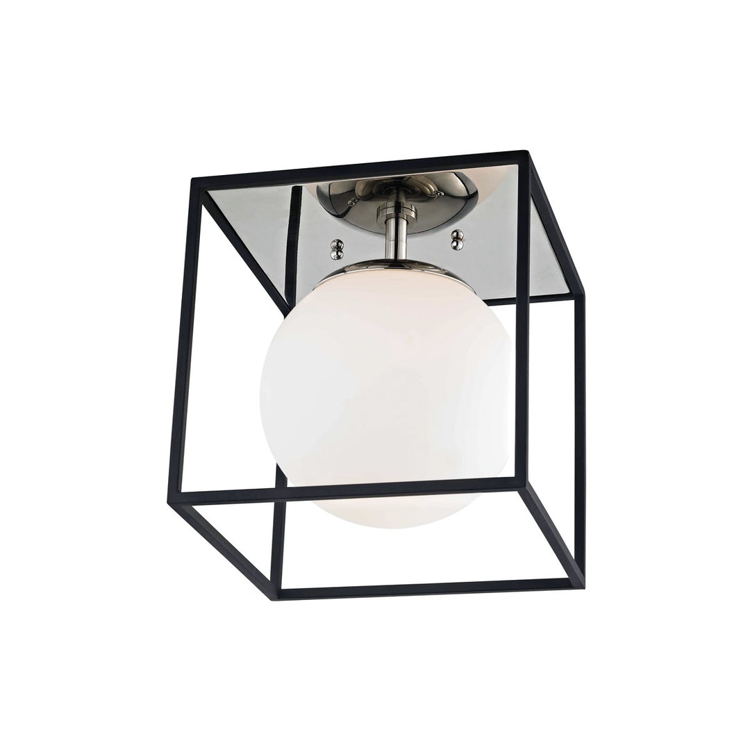 Aira One Light Flush Mount in Polished Nickel/Black - available from The Lighting Shoppe, trusted by Canadian homeowners