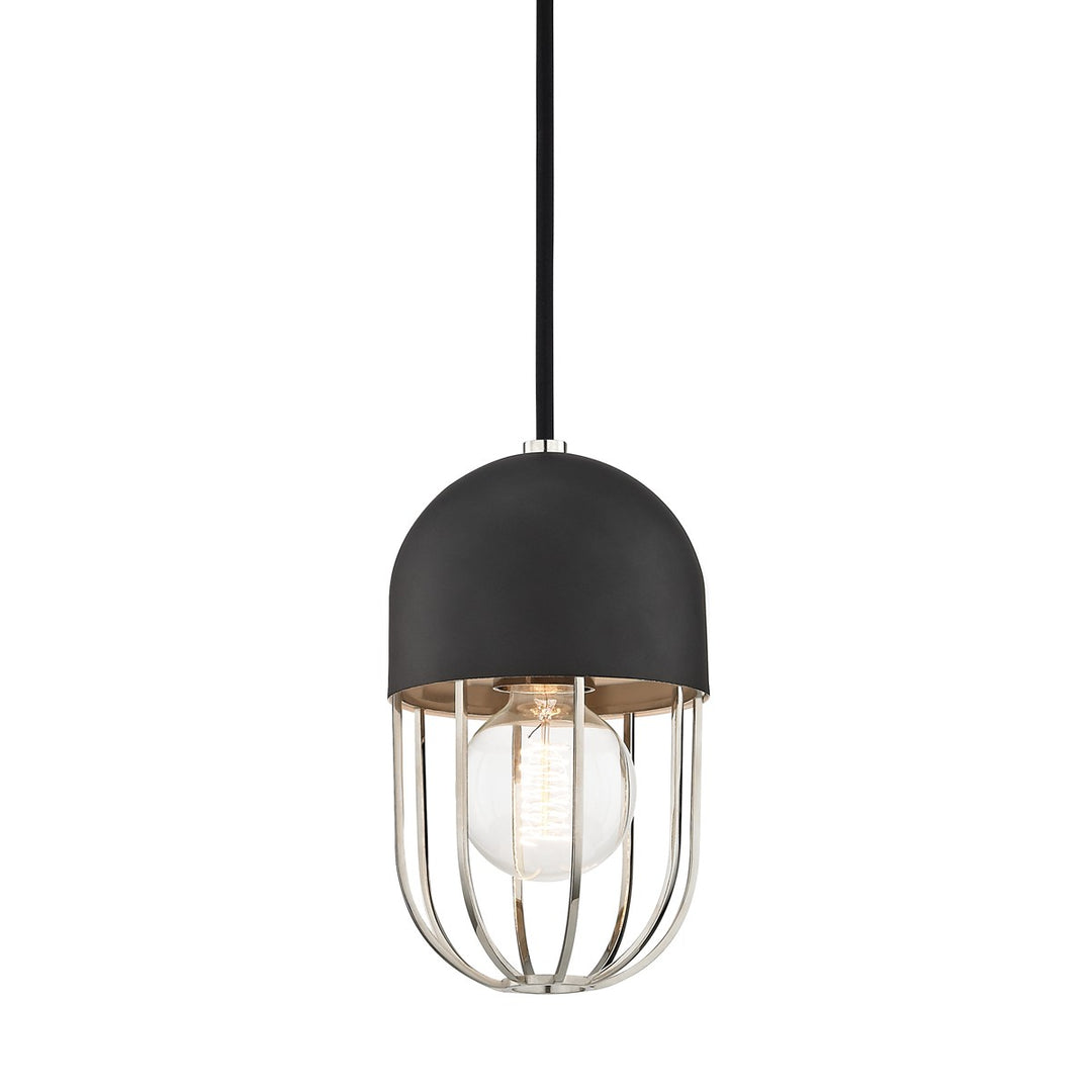 Haley One Light Pendant in Polished Nickel/Black - available from The Lighting Shoppe, trusted by Canadian homeowners