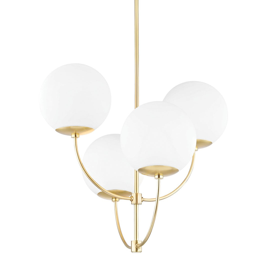 Carrie Four Light Chandelier in Aged Brass - available from The Lighting Shoppe, trusted by Canadian homeowners
