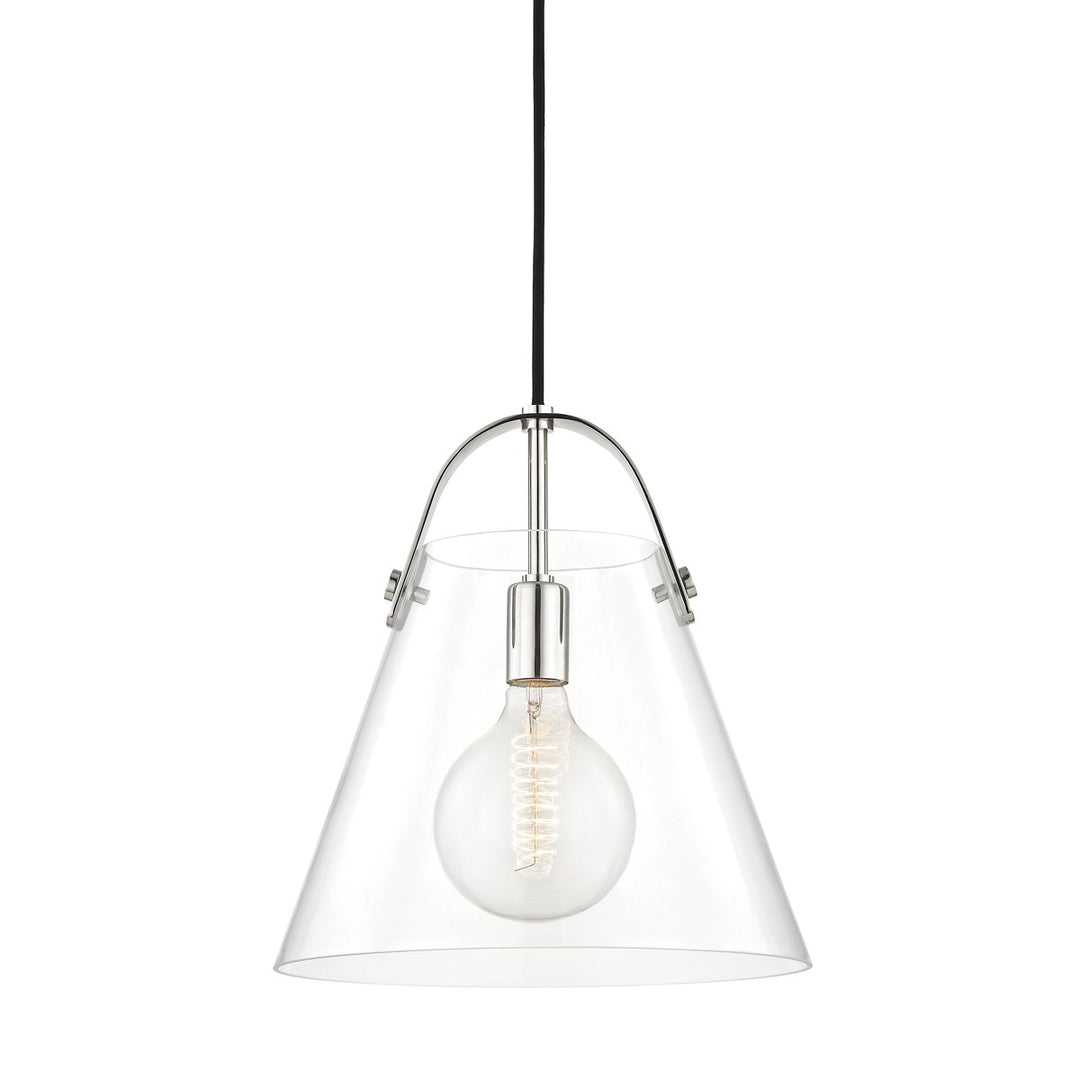 Karin One Light Pendant in Polished Nickel - available from The Lighting Shoppe, trusted by Canadian homeowners