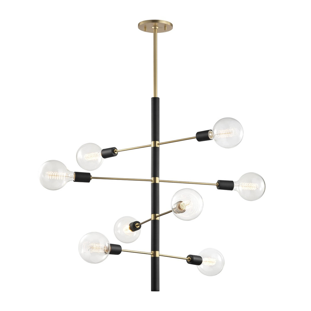 Astrid Eight Light Chandelier in Aged Brass/Black - available from The Lighting Shoppe, trusted by Canadian homeowners