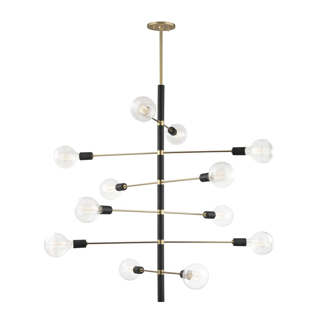 Astrid 12 Light Chandelier in Aged Brass/Black - available from The Lighting Shoppe, trusted by Canadian homeowners