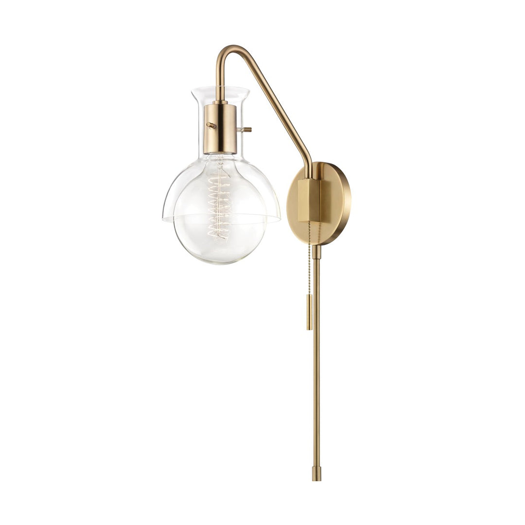Riley One Light Wall Sconce in Aged Brass - available from The Lighting Shoppe, trusted by Canadian homeowners