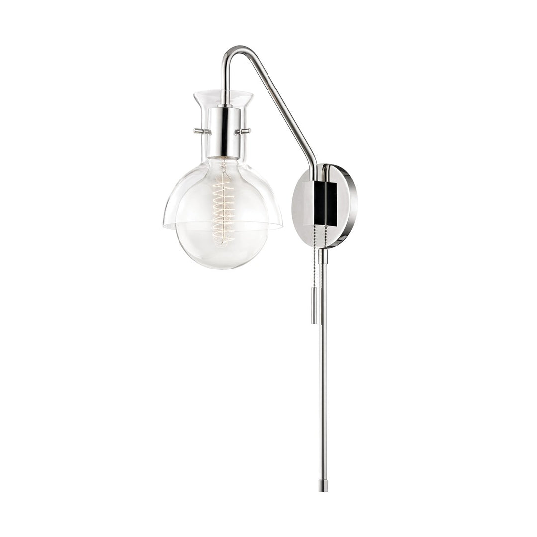 Riley One Light Wall Sconce in Polished Nickel - available from The Lighting Shoppe, trusted by Canadian homeowners