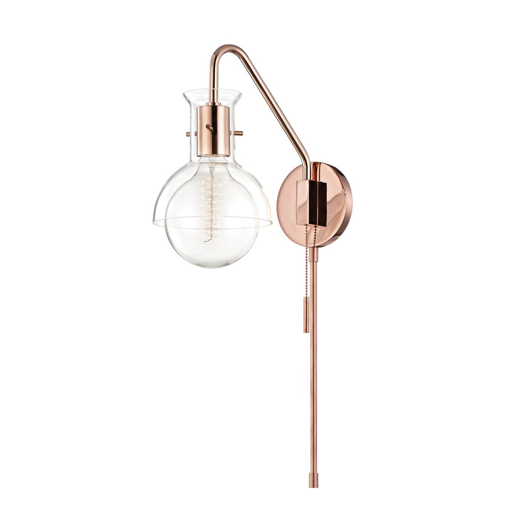 Riley One Light Wall Sconce in Polished Copper - available from The Lighting Shoppe, trusted by Canadian homeowners
