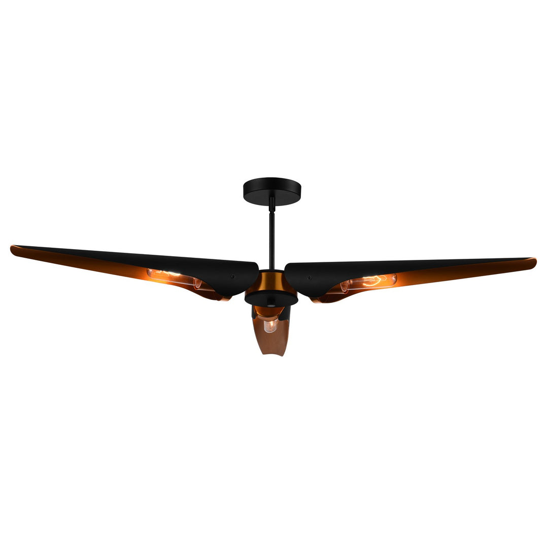 Amar Three Light Chandelier in Matte Black - available from The Lighting Shoppe, trusted by Canadian homeowners