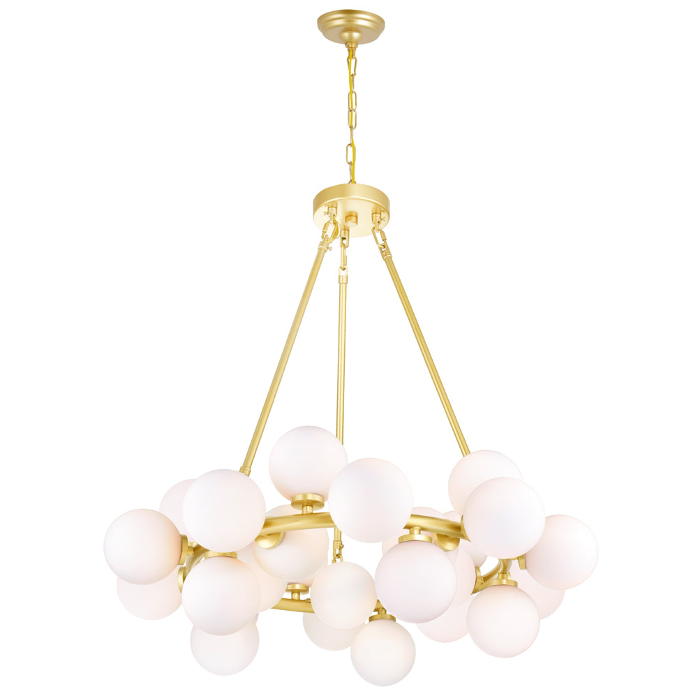 Arya LED Chandelier in Satin Gold - available from The Lighting Shoppe, trusted by Canadian homeowners