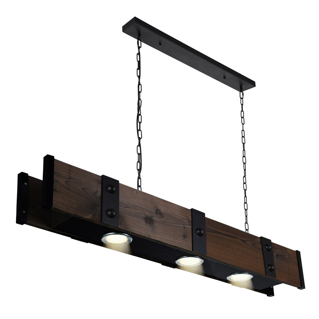 Pago Three Light Island Chandelier in Black - available from The Lighting Shoppe, trusted by Canadian homeowners