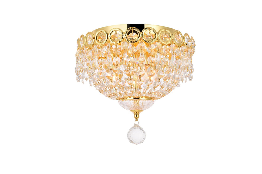Century Three Light Flush Mount in Gold - available from The Lighting Shoppe, trusted by Canadian homeowners