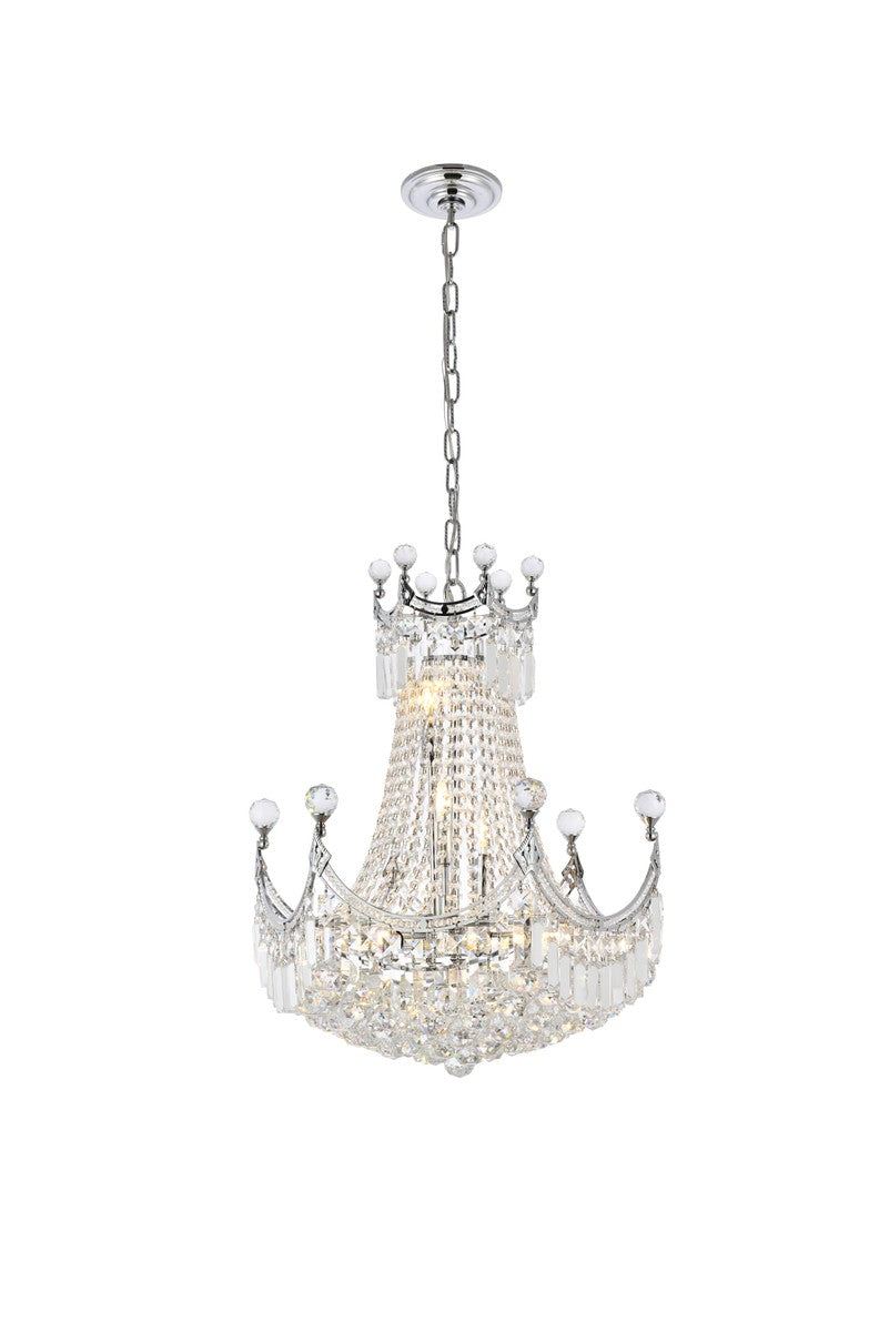 Corona Nine Light Chandelier in Chrome - available from The Lighting Shoppe, trusted by Canadian homeowners