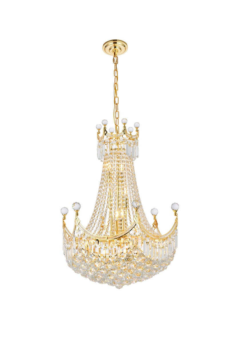 Corona 15 Light Chandelier in Gold - available from The Lighting Shoppe, trusted by Canadian homeowners