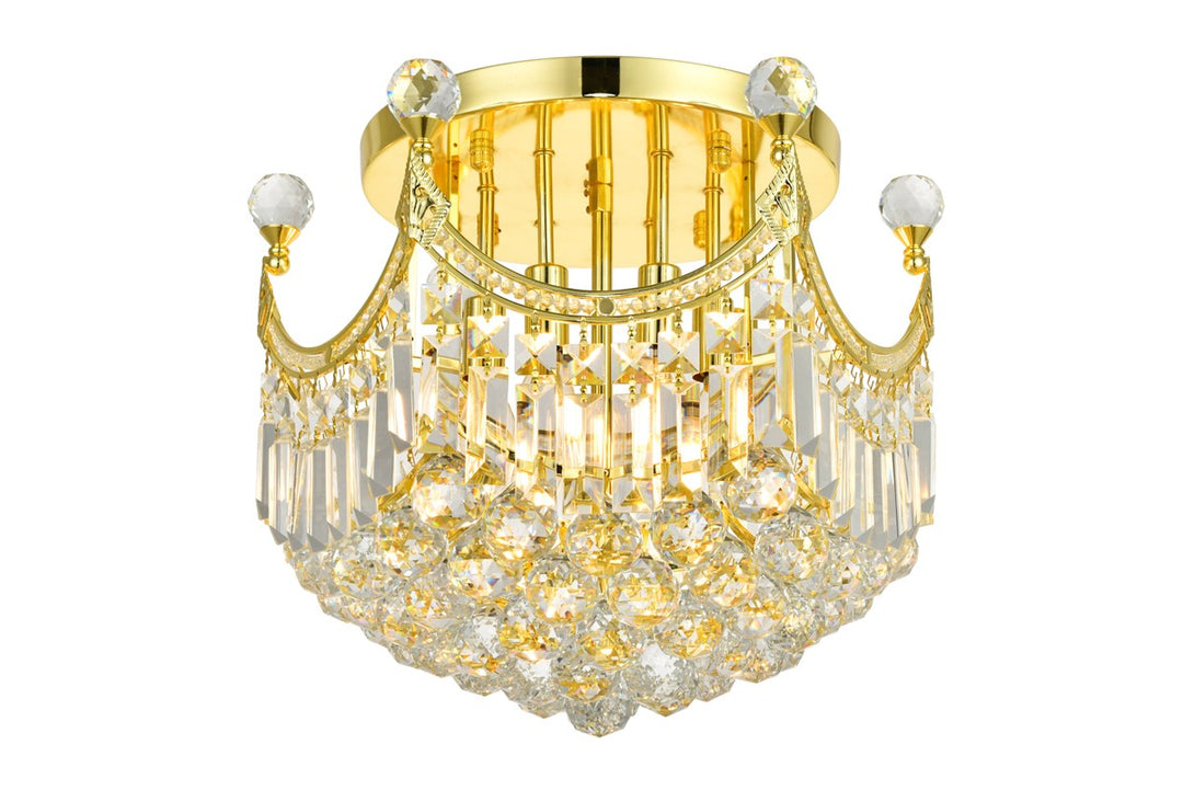 Corona Six Light Flush Mount in Gold - available from The Lighting Shoppe, trusted by Canadian homeowners