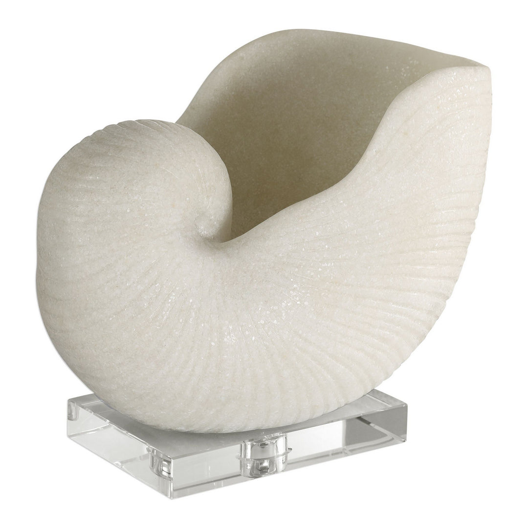 Nautilus Shell Sculpture in Stone Textured - available from The Lighting Shoppe, trusted by Canadian homeowners