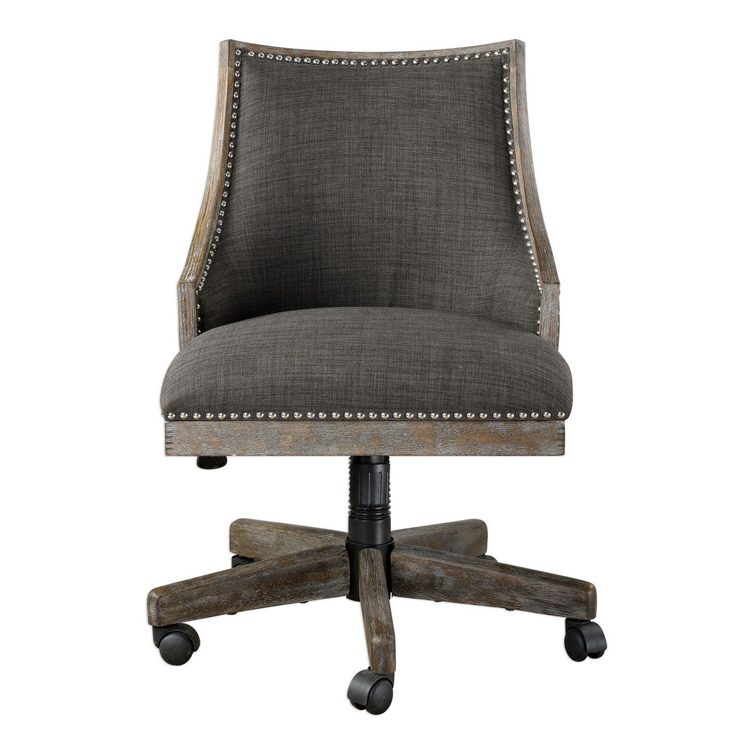 Aidrian Desk Chair in Polished Nickel - available from The Lighting Shoppe, trusted by Canadian homeowners