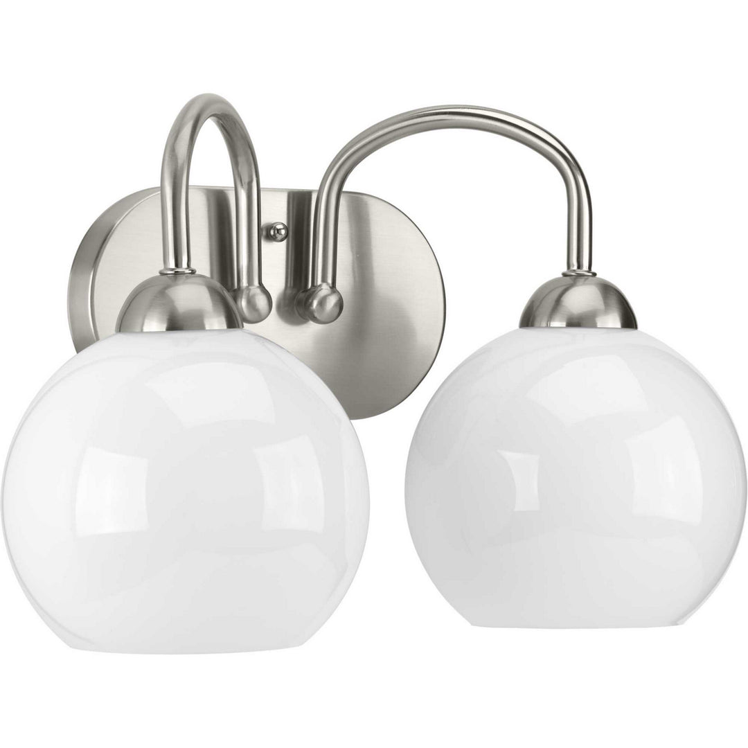 Carisa Two Light Bath in Brushed Nickel - available from The Lighting Shoppe, trusted by Canadian homeowners