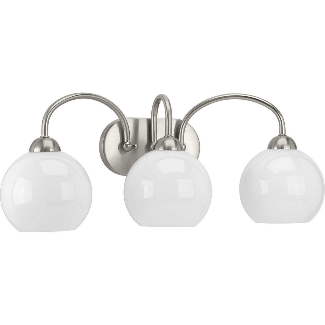 Carisa Three Light Bath in Brushed Nickel - available from The Lighting Shoppe, trusted by Canadian homeowners