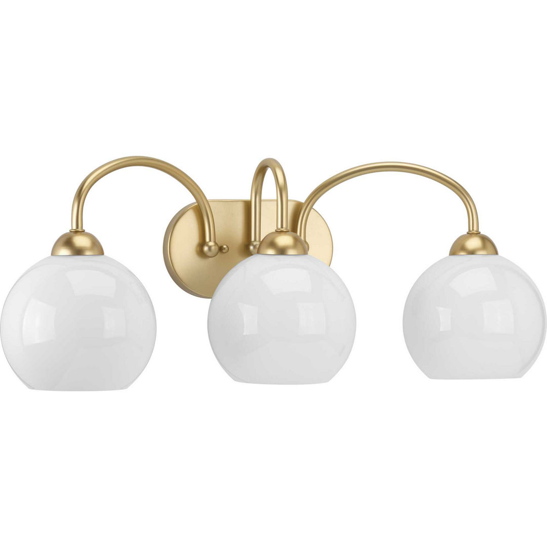 Carisa Three Light Bath in Vintage Gold - available from The Lighting Shoppe, trusted by Canadian homeowners