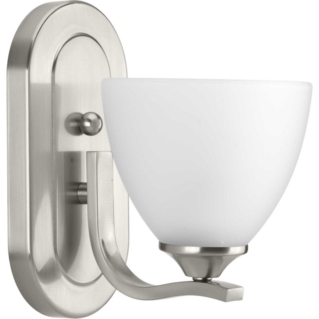Laird One Light Bath Bracket in Brushed Nickel - available from The Lighting Shoppe, trusted by Canadian homeowners