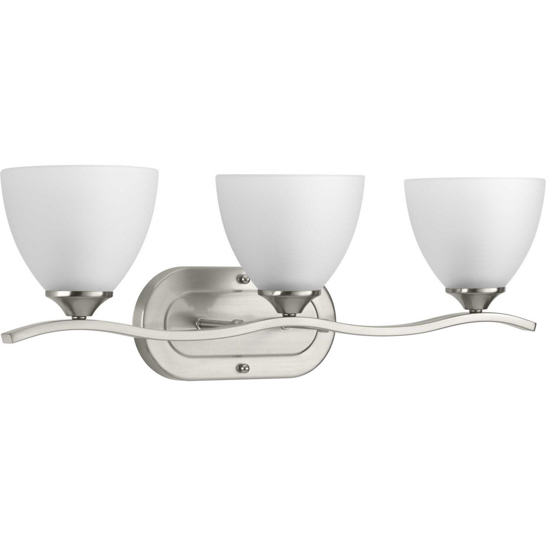 Laird Three Light Bath Bracket in Brushed Nickel - available from The Lighting Shoppe, trusted by Canadian homeowners