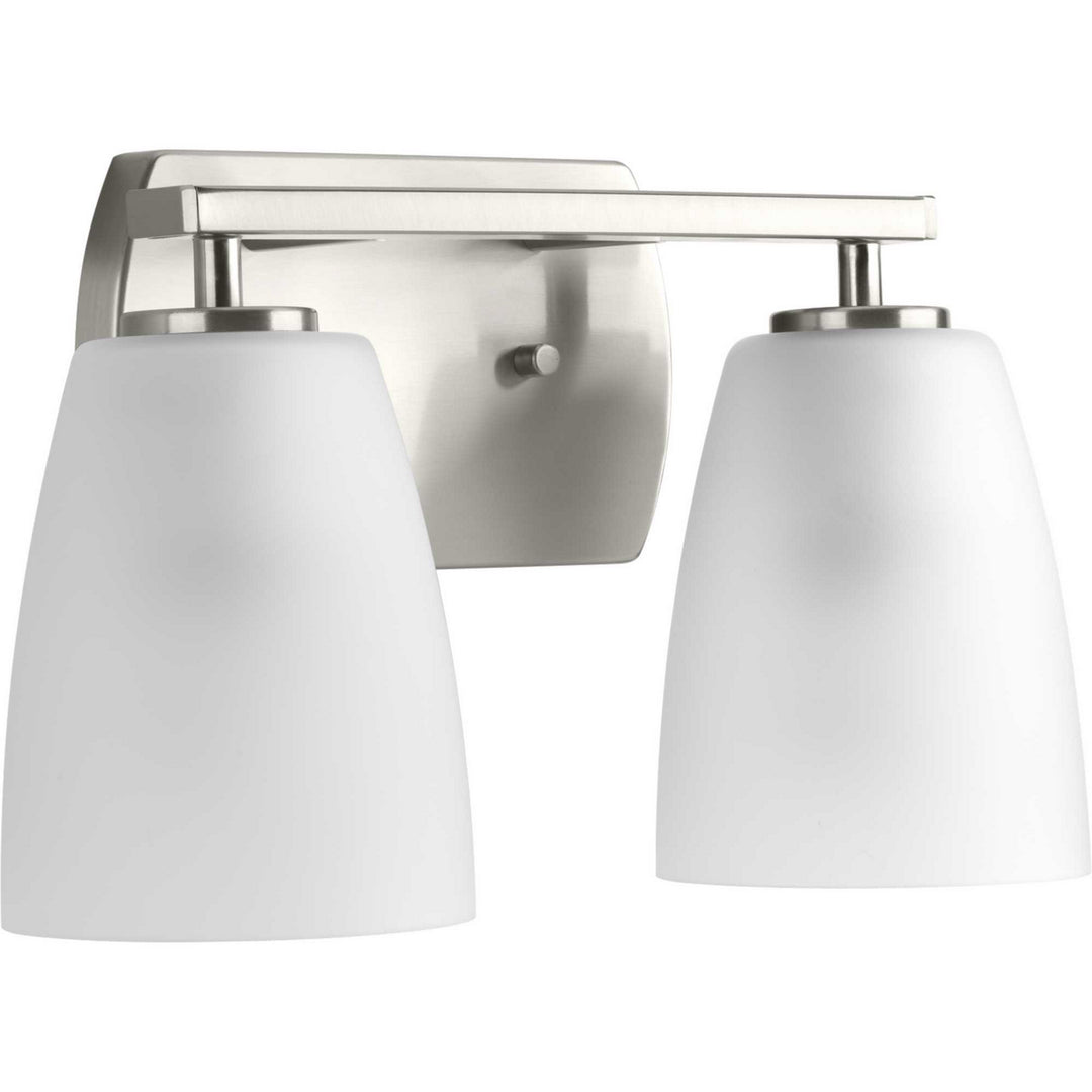 Leap Two Light Bath in Brushed Nickel - available from The Lighting Shoppe, trusted by Canadian homeowners