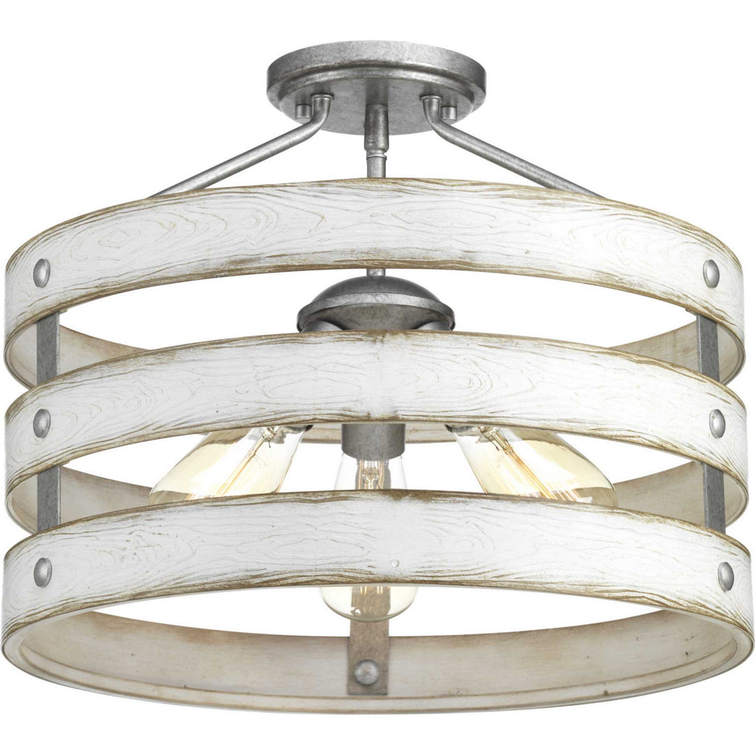 Progress Canada - P350049-141 - Three Light Semi-Flush Convertible - Gulliver - Galvanized