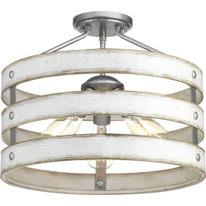 Progress Canada - P350049-141 - Three Light Semi-Flush Convertible - Gulliver - Galvanized