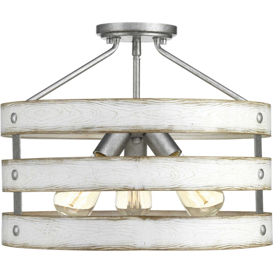 Progress Canada - P350049-141 - Three Light Semi-Flush Convertible - Gulliver - Galvanized