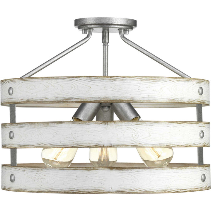 Progress Canada - P350049-141 - Three Light Semi-Flush Convertible - Gulliver - Galvanized
