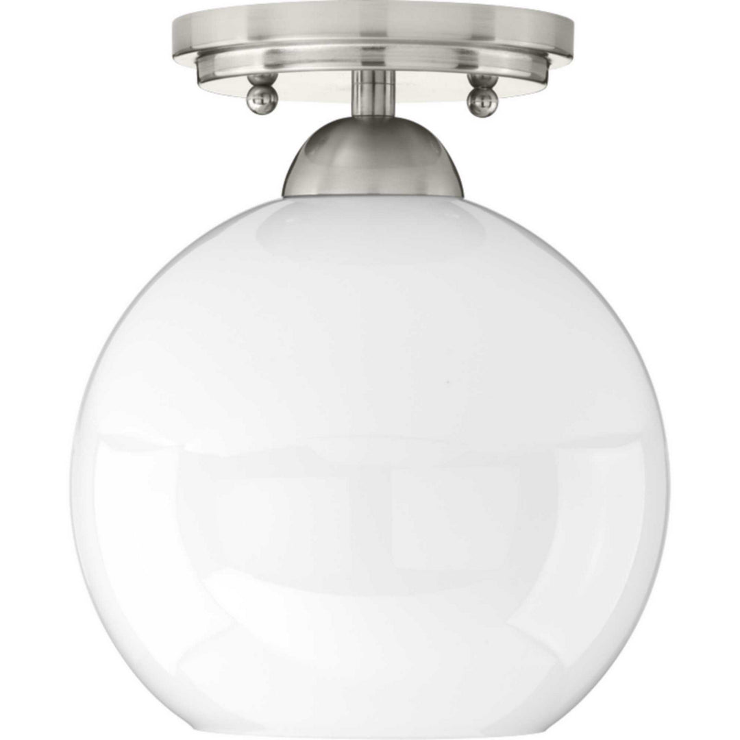 Carisa One Light Flush Mount in Brushed Nickel - available from The Lighting Shoppe, trusted by Canadian homeowners