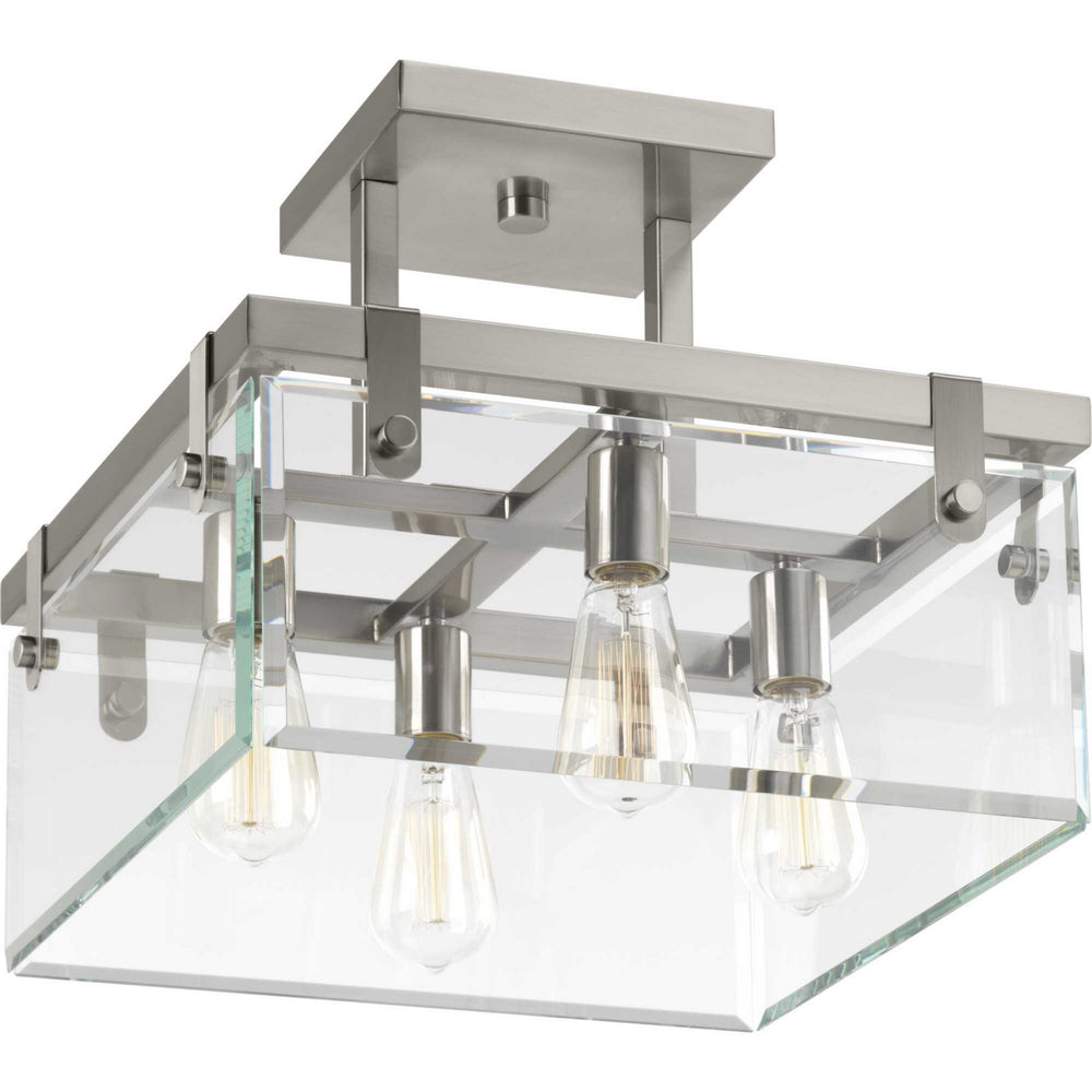 Progress Canada - P350090-009 - Four Light Semi-Flush/Convertible - Glayse - Brushed Nickel