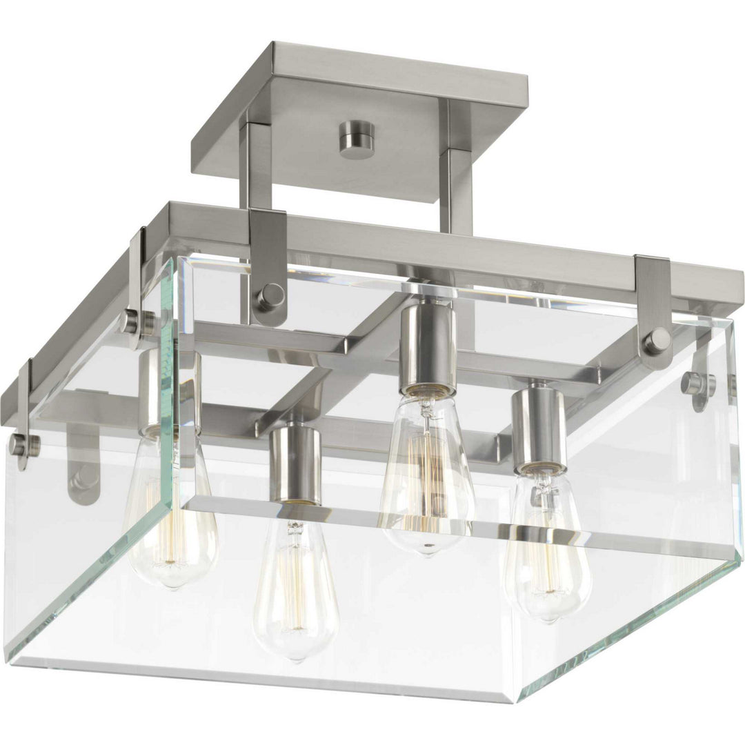 Progress Canada - P350090-009 - Four Light Semi-Flush/Convertible - Glayse - Brushed Nickel