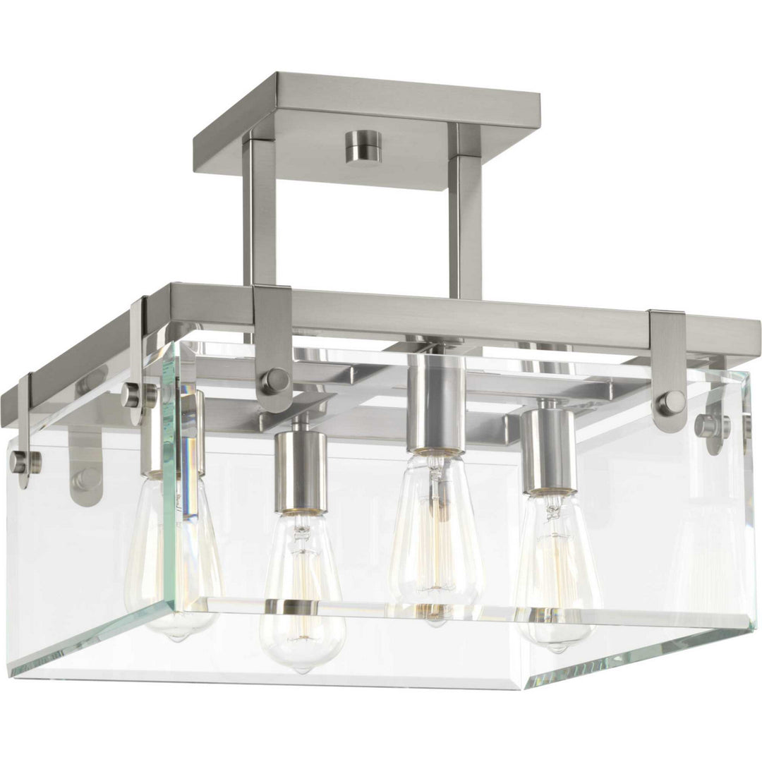 Progress Canada - P350090-009 - Four Light Semi-Flush/Convertible - Glayse - Brushed Nickel