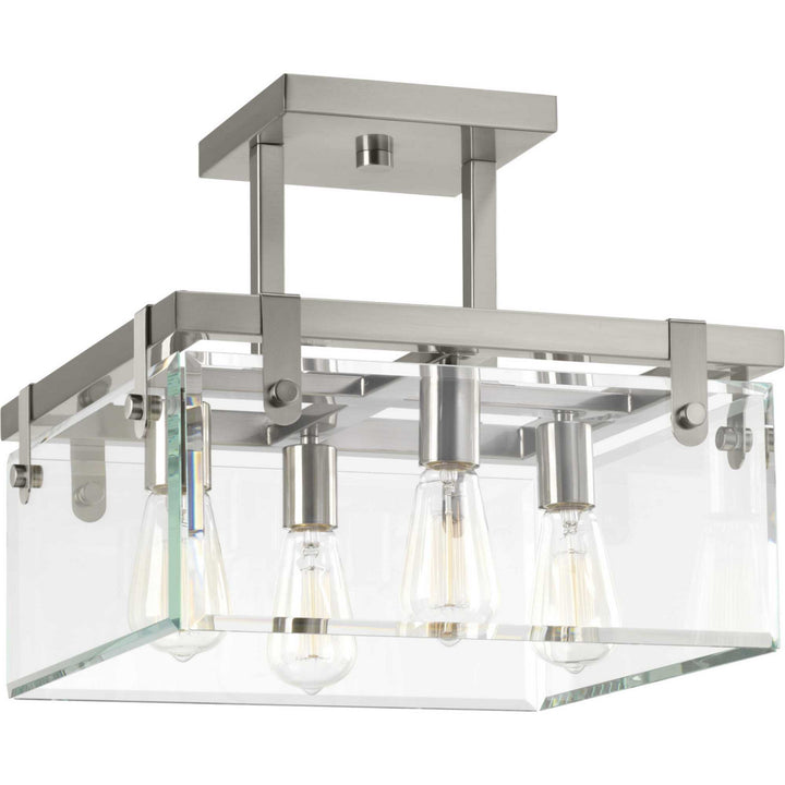 Progress Canada - P350090-009 - Four Light Semi-Flush/Convertible - Glayse - Brushed Nickel