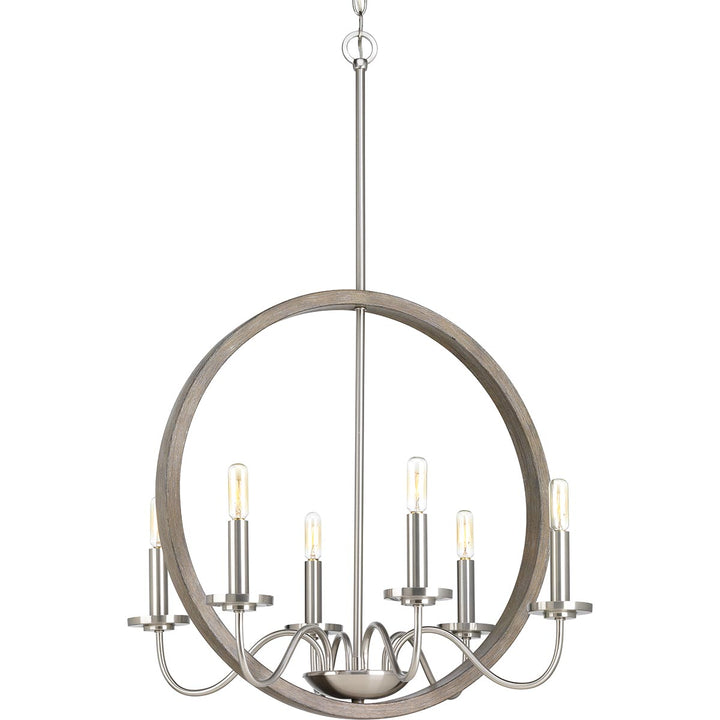 Progress Canada - P400081-009 - Six Light Chandelier - Fontayne - Brushed Nickel