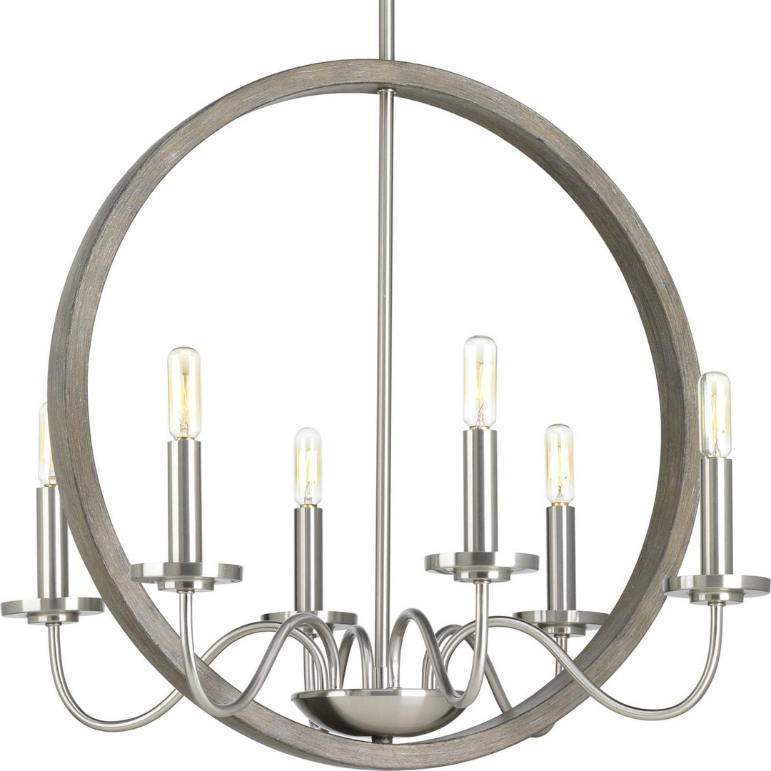 Progress Canada - P400081-009 - Six Light Chandelier - Fontayne - Brushed Nickel