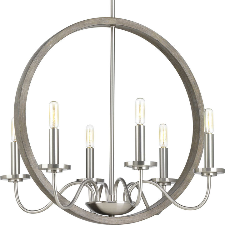Progress Canada - P400081-009 - Six Light Chandelier - Fontayne - Brushed Nickel