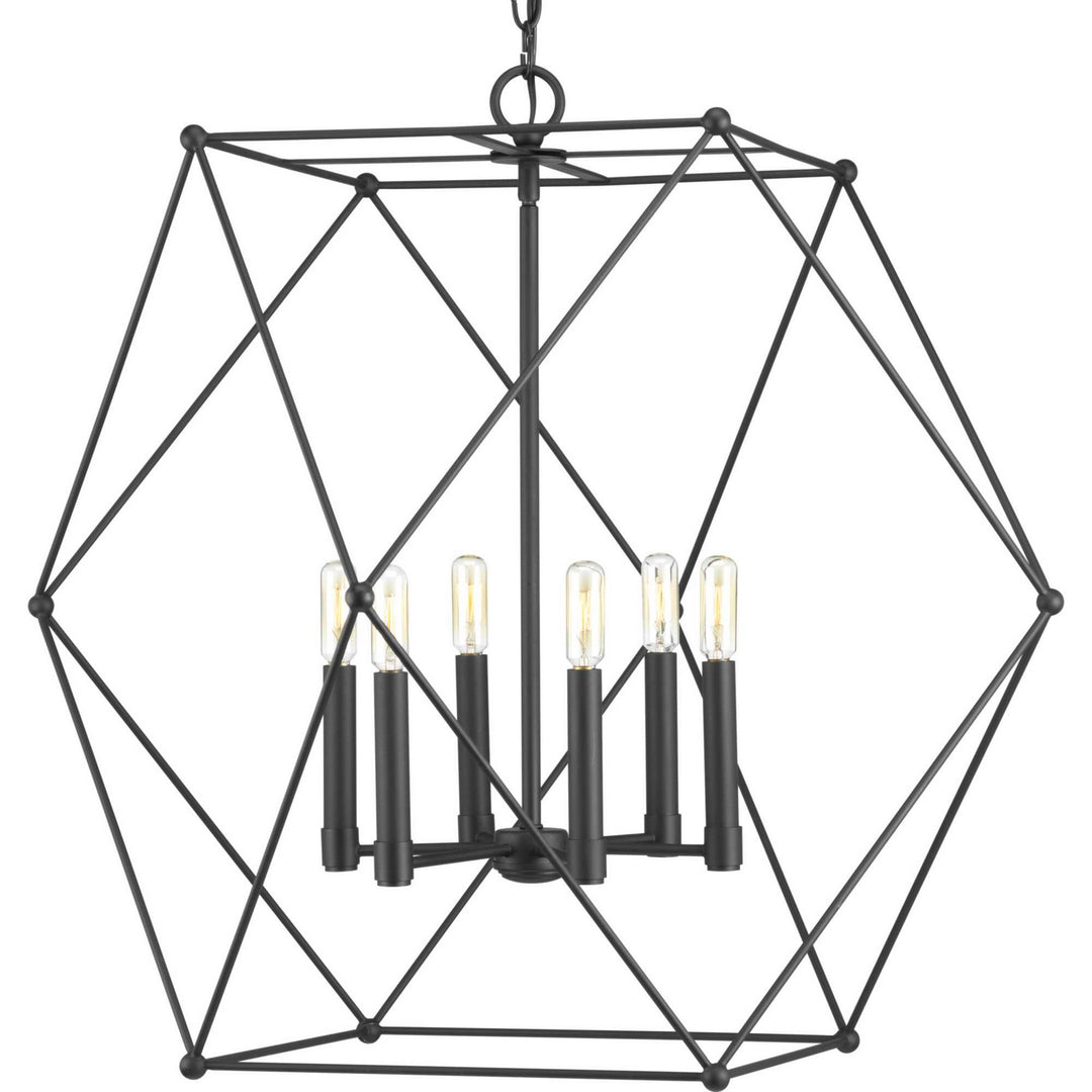 Progress Canada - P500084-031 - Six Light Pendant - Spatial - Black